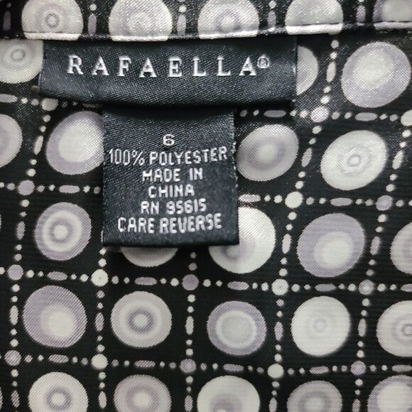 Rafaella Womens Button Down Blouse Multi-Color Size 6 100% Polyester Long Sleeve - Picture 6 of 12